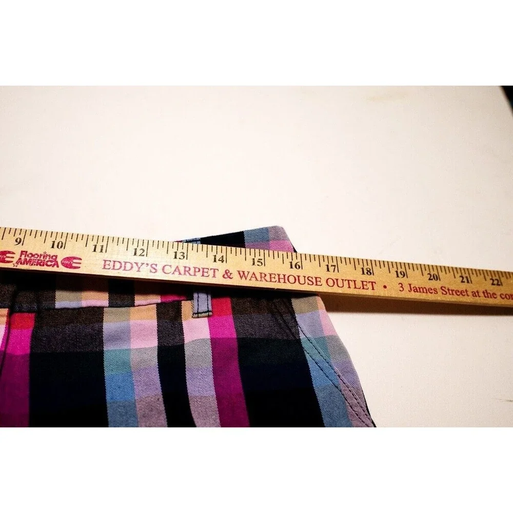 J Crew 8 plaid bright shorts colorful Re-imagined cotton